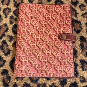 Coach Rouge monogram Pink and Brown Patterned Notebook Cover